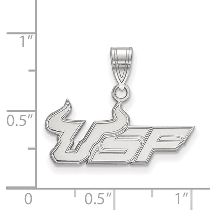 10K White Gold Logoart University Of South Florida U S F Medium Pendant