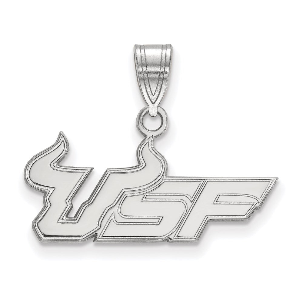 10K White Gold Logoart University Of South Florida U S F Medium Pendant