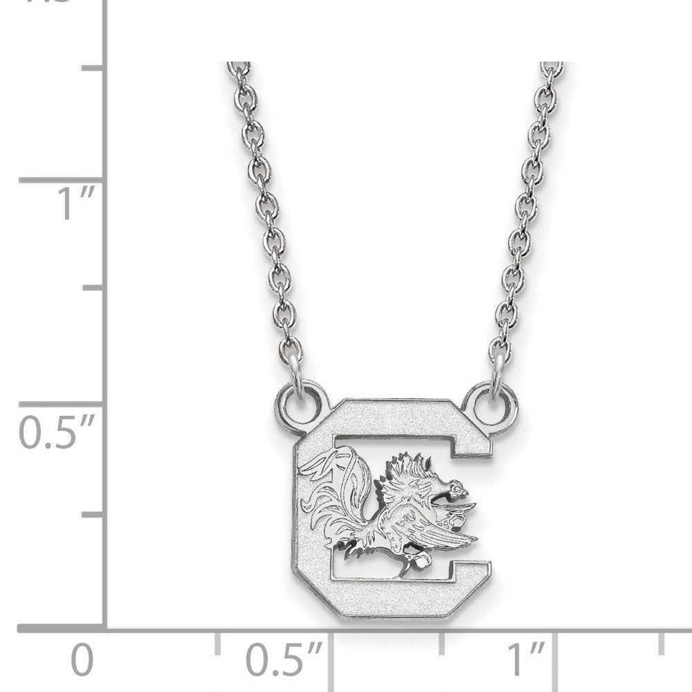 10K White Gold Logoart University Of South Carolina Small Pendant 18 Inch Necklace