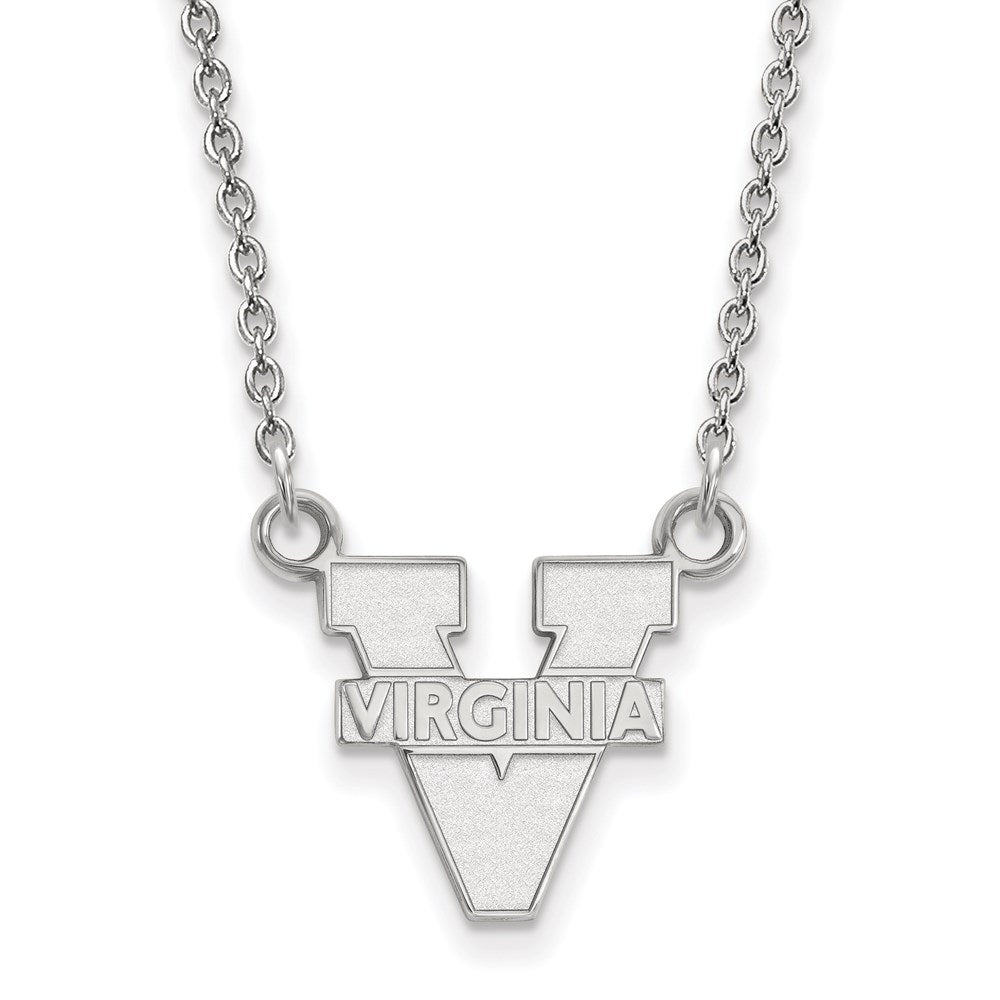 14K White Gold Logoart University Of Virginia Small Pendant 18 Inch Necklace
