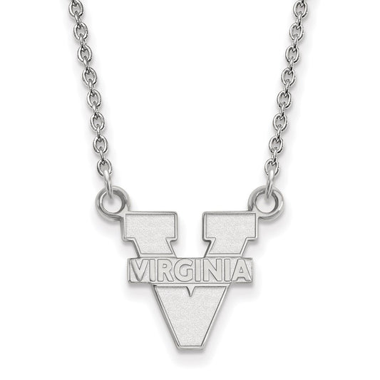 14K White Gold Logoart University Of Virginia Small Pendant 18 Inch Necklace