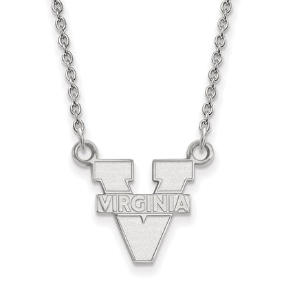 10K White Gold Logoart University Of Virginia Small Pendant 18 Inch Necklace