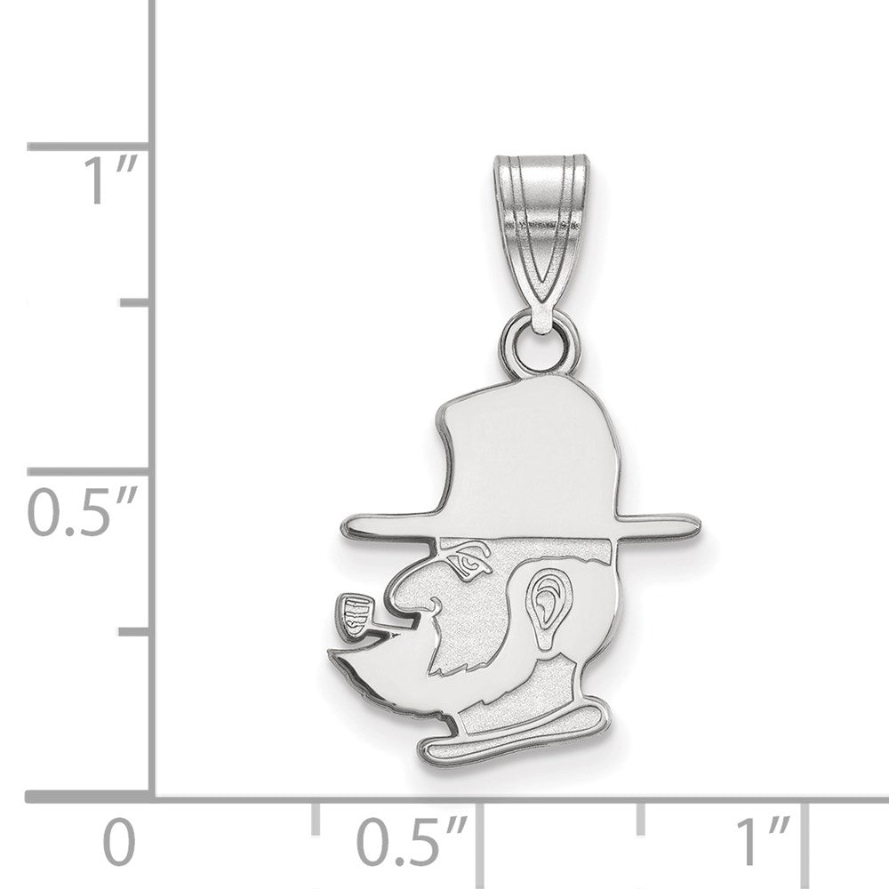 10K White Gold Logoart Appalachian State University Mountaineer Medium Pendant