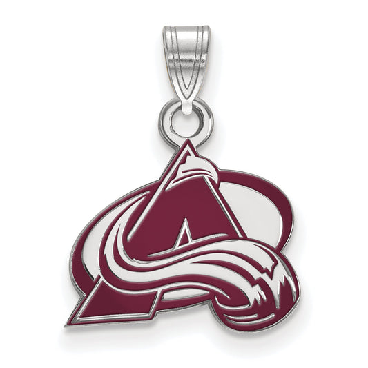 Sterling Silver Rhodium Plated Nhl Logoart Colorado Avalanche Letter A Small Enameled Pendant