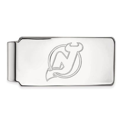 Sterling Silver Rhod-Pltd Nhl Logoart New Jersey Devils Money Clip