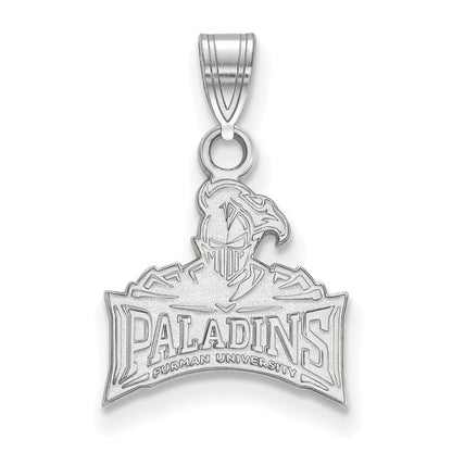 Sterling Silver Rhodium Plated Logoart Furman University Paladins Small Pendant