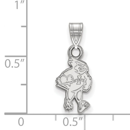 Sterling Silver Rhodium Plated Logoart Iowa State University Cardinal Small Pendant