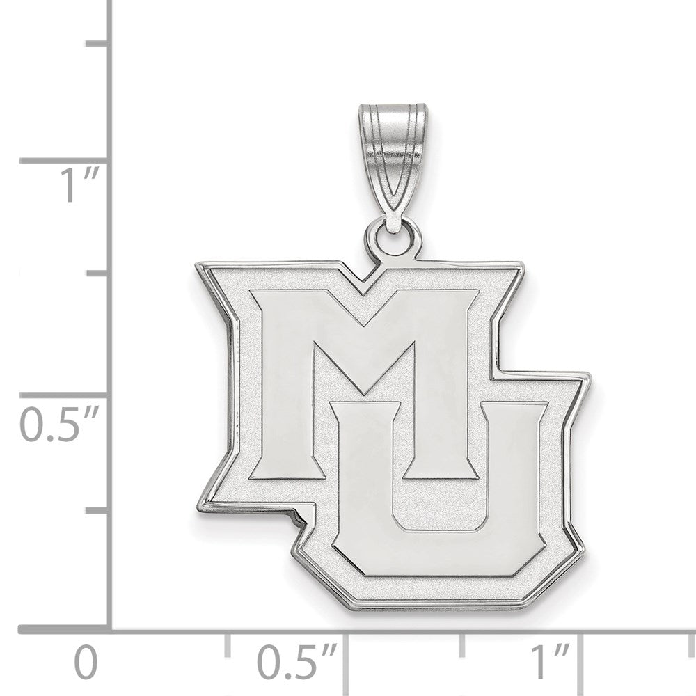 14K White Gold Logoart Marquette University M U Large Pendant