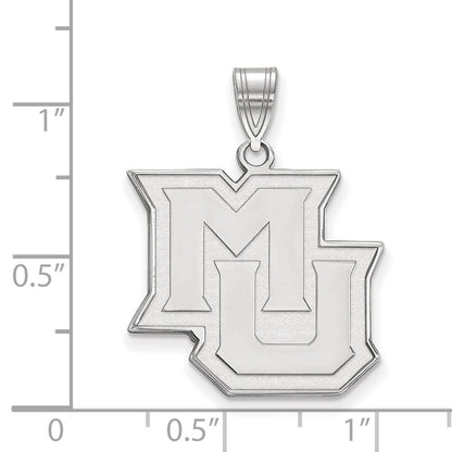 10K White Gold Logoart Marquette University M U Large Pendant