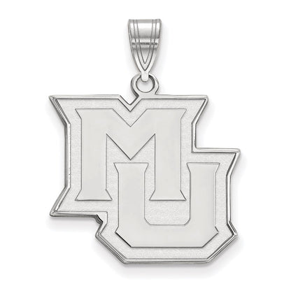 14K White Gold Logoart Marquette University M U Large Pendant