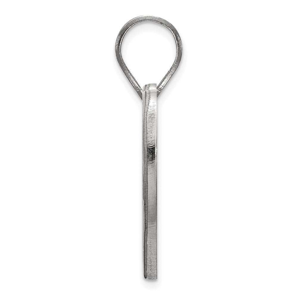 Sterling Silver Rhodium Plated Logoart Oklahoma State University O S U Heart Pendant