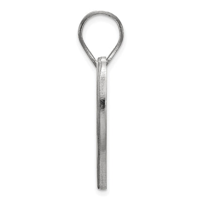 Sterling Silver Rhodium Plated Logoart Oklahoma State University O S U Heart Pendant