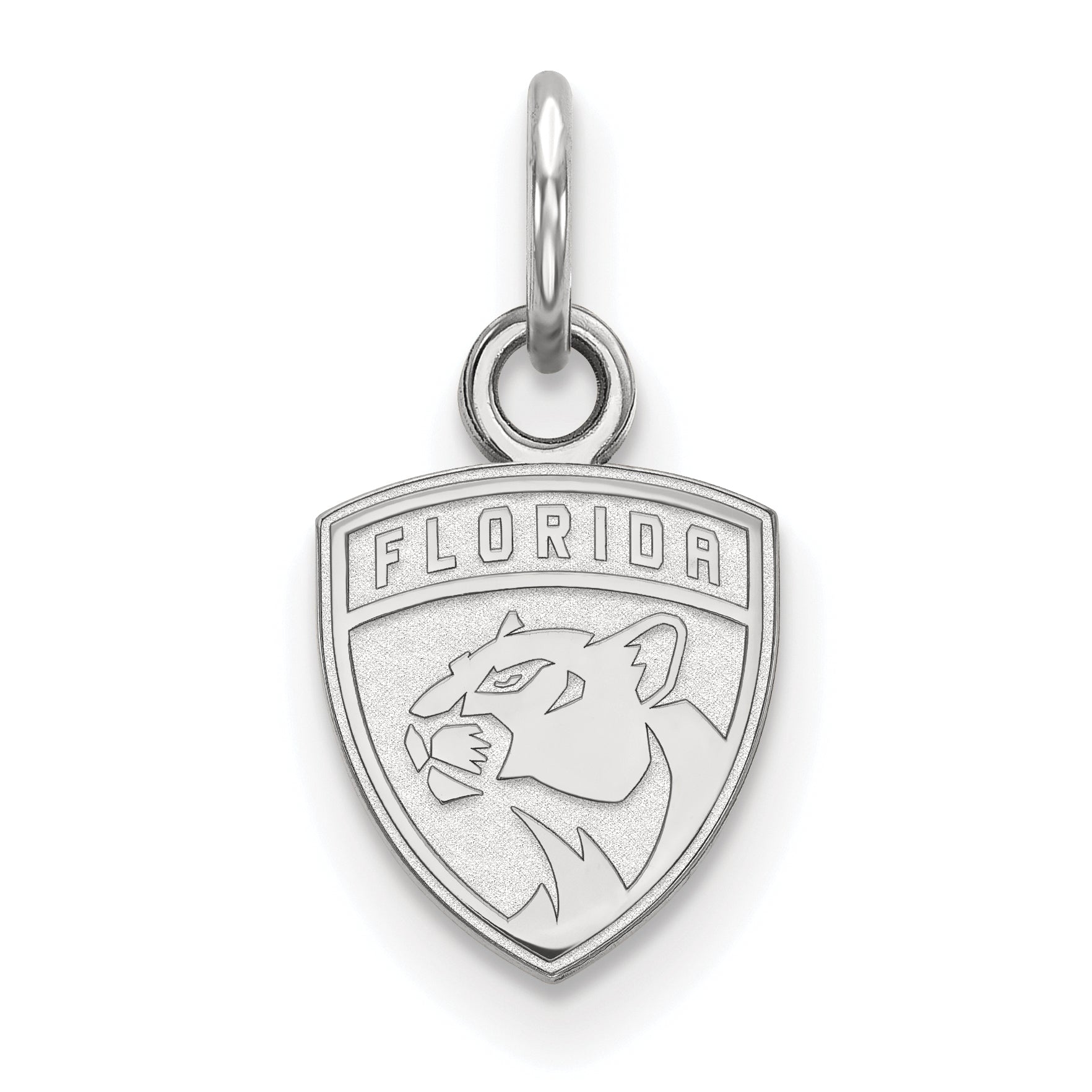 Sterling Silver Rhodium Plated Nhl Logoart Florida Panthers Extra Small Pendant