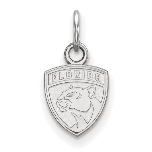 Sterling Silver Rhodium Plated Nhl Logoart Florida Panthers Extra Small Pendant