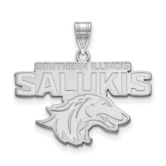 Sterling Silver Rhodium Plated Logoart Southern Illinois University Salukis Large Pendant