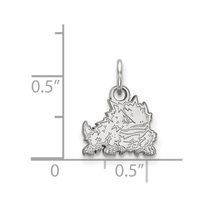 14K White Gold Logoart Texas Christian University Horned Frog Extra Small Pendant