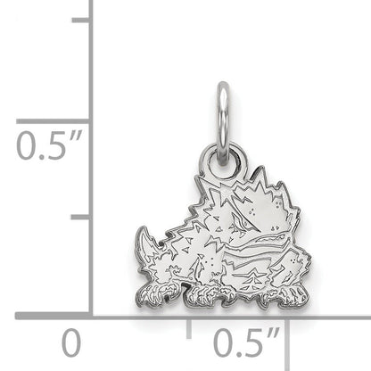 Sterling Silver Rhodium Plated Logoart Texas Christian University Horned Frog Extra Small Pendant