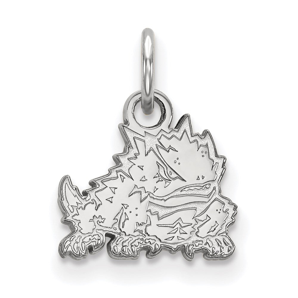 14K White Gold Logoart Texas Christian University Horned Frog Extra Small Pendant