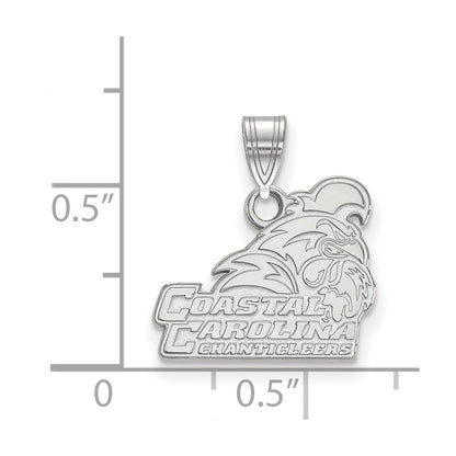 14K White Gold Logoart Coastal Carolina University Chanticleers Small Pendant
