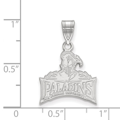 Sterling Silver Rhodium Plated Logoart Furman University Paladins Medium Pendant