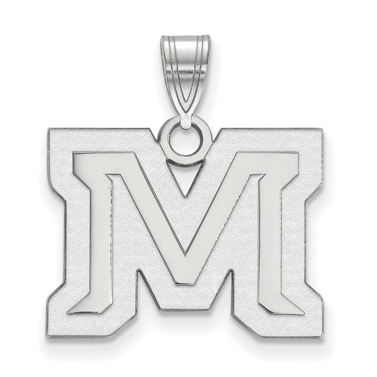 14K White Gold Logoart Montana State University Letter M Medium Pendant