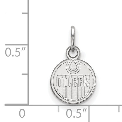 Sterling Silver Rhodium Plated Nhl Logoart Edmonton Oilers Extra Small Pendant