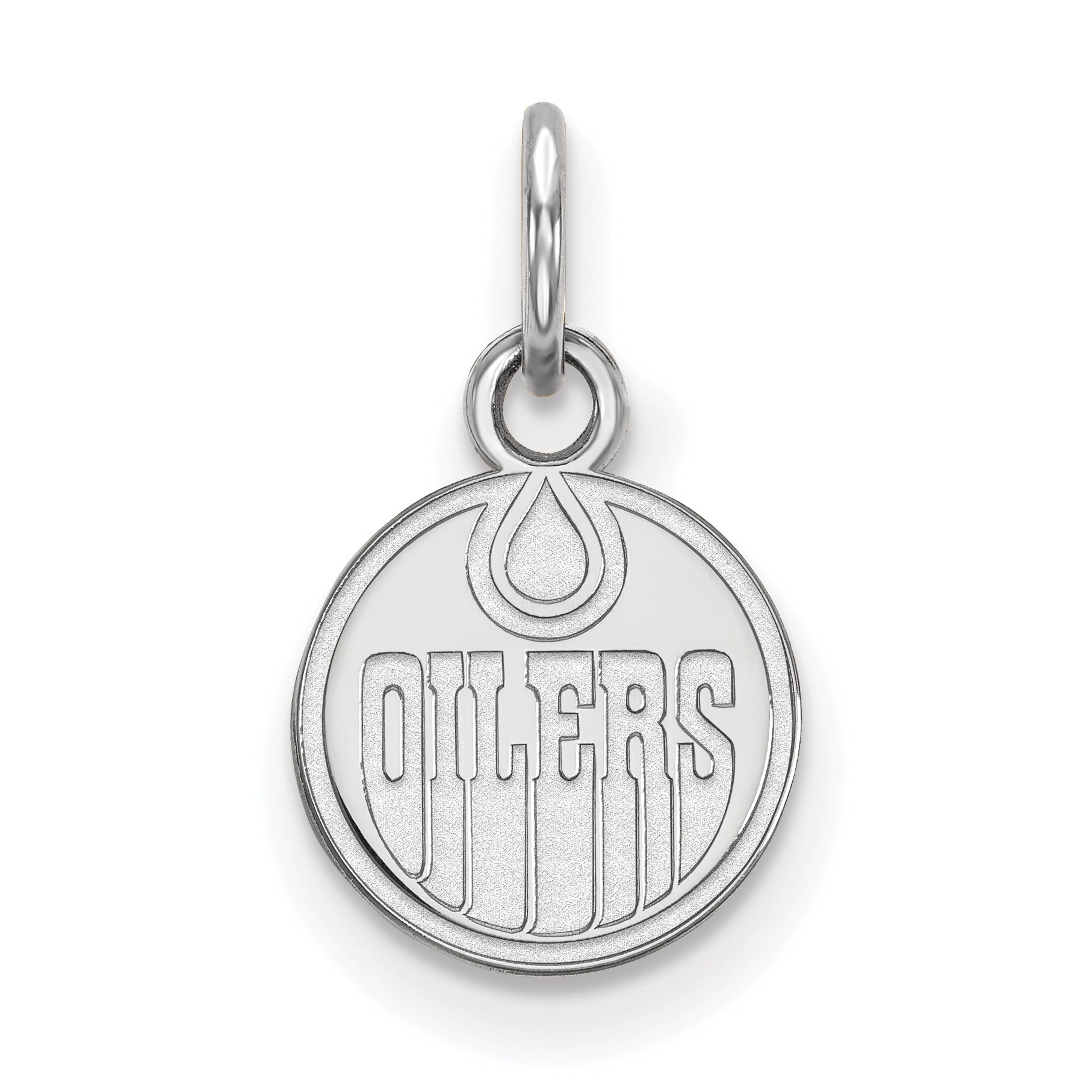Sterling Silver Rhodium Plated Nhl Logoart Edmonton Oilers Extra Small Pendant