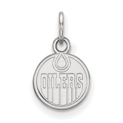 Sterling Silver Rhodium Plated Nhl Logoart Edmonton Oilers Extra Small Pendant