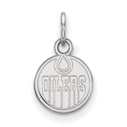 Sterling Silver Rhodium Plated Nhl Logoart Edmonton Oilers Extra Small Pendant