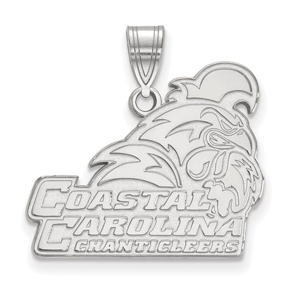 Sterling Silver Rhodium Plated Logoart Coastal Carolina University Chanticleers Large Pendant