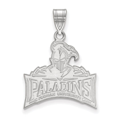 10K White Gold Logoart Furman University Paladins Large Pendant