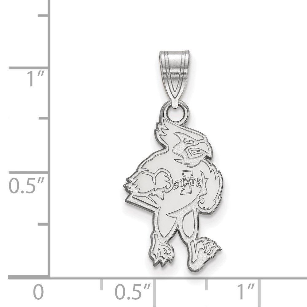 10K White Gold Logoart Iowa State University Cardinal Large Pendant