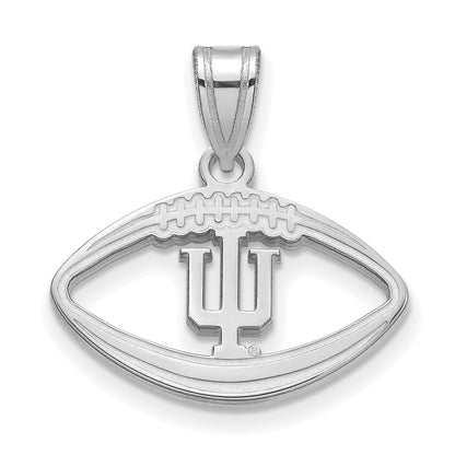 Sterling Silver Rhodium Plated Logoart Indiana University I U Football Pendant