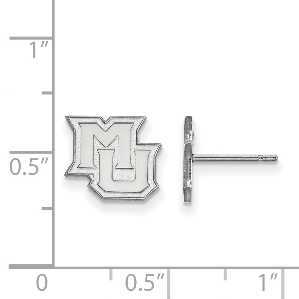 14K White Gold Logoart Marquette University M U Extra Small Post Earrings