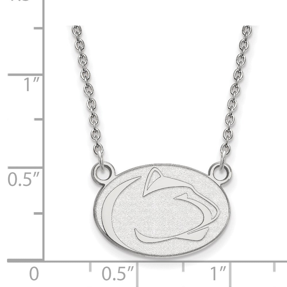 14K White Gold Logoart Penn State University Lion Small Pendant 18 Inch Necklace