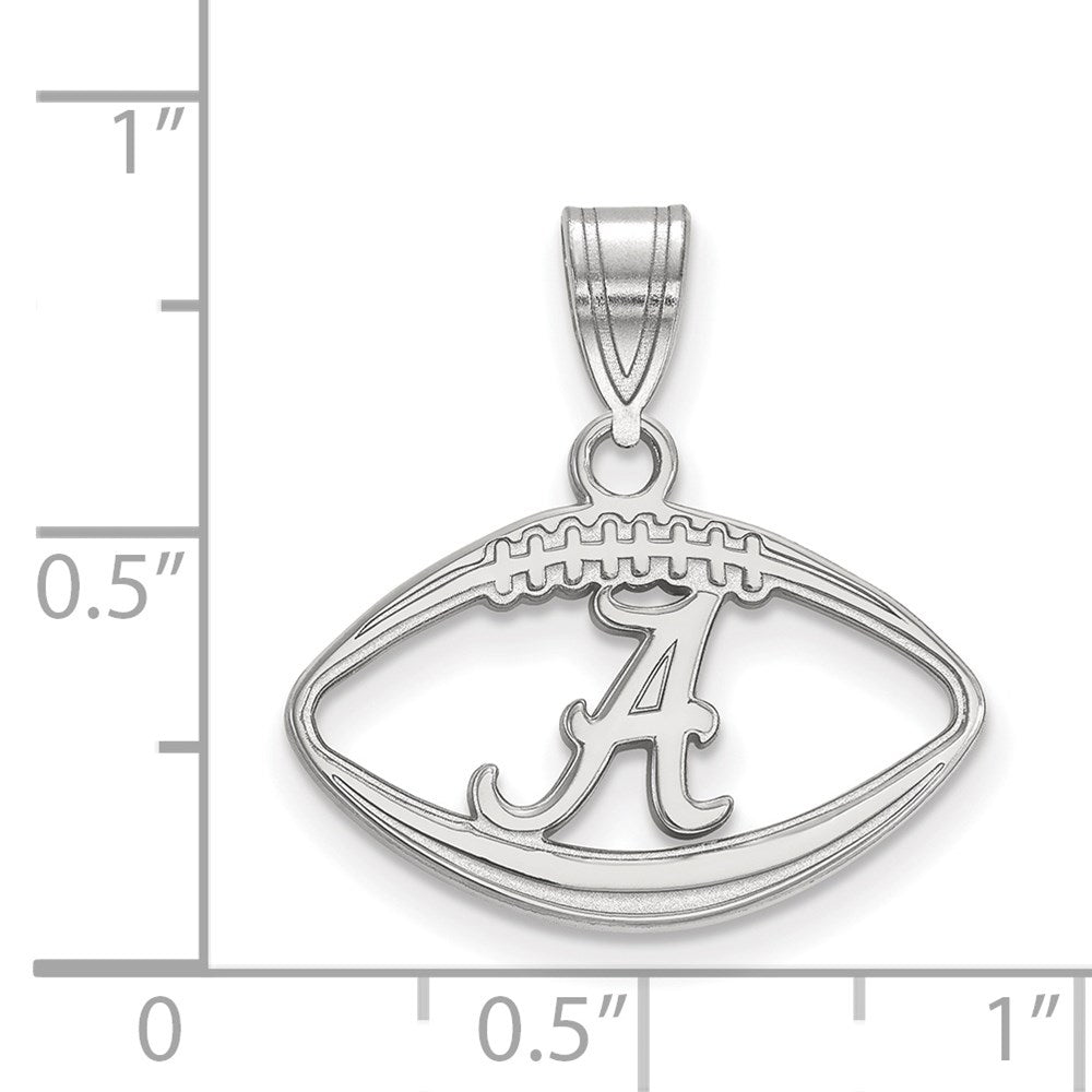 Sterling Silver Rhodium Plated Logoart University Of Alabama Letter A In Football Pendant