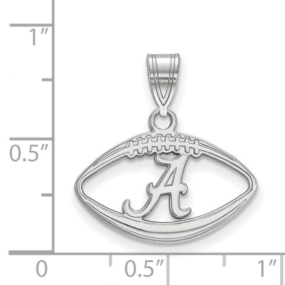 Sterling Silver Rhodium Plated Logoart University Of Alabama Letter A In Football Pendant
