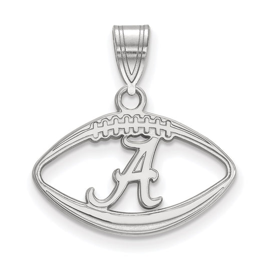 Sterling Silver Rhodium Plated Logoart University Of Alabama Letter A In Football Pendant