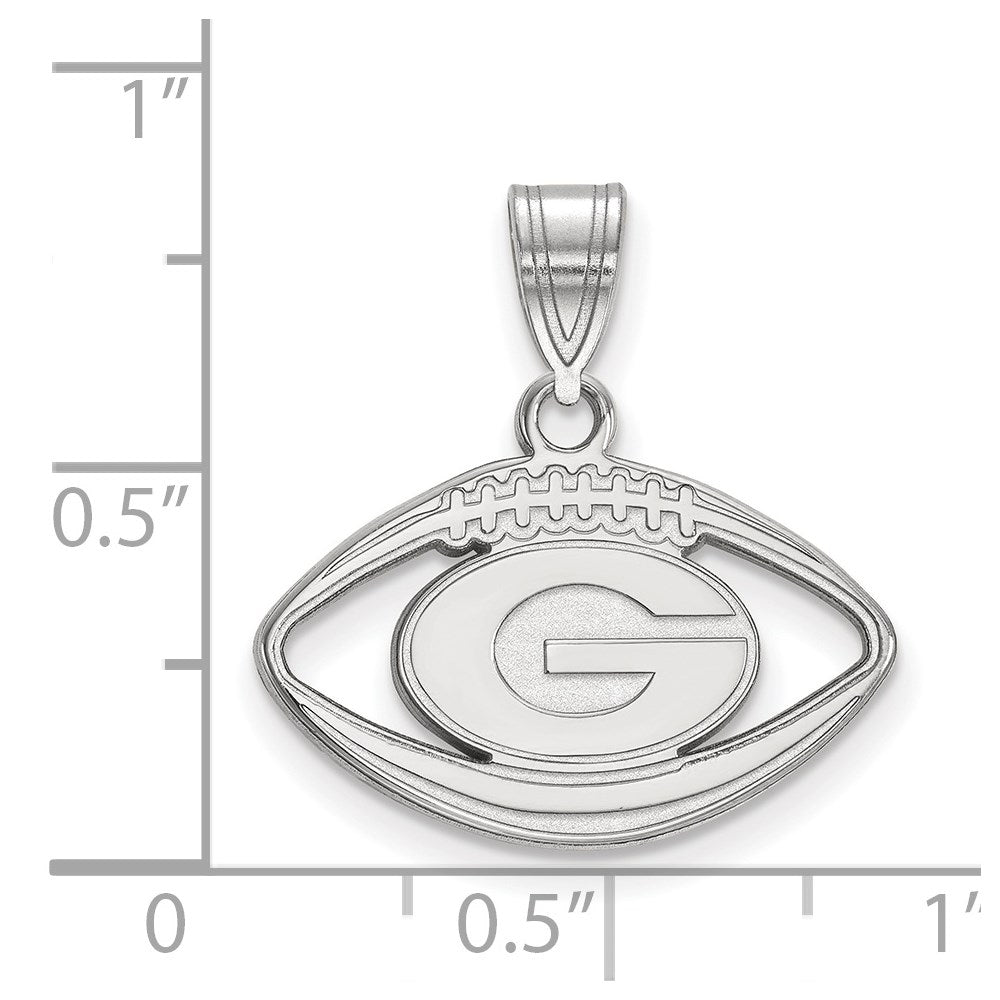 Sterling Silver Rhodium Plated Logoart University Of Georgia Letter G Football Pendant