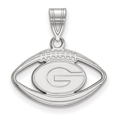 Sterling Silver Rhodium Plated Logoart University Of Georgia Letter G Football Pendant