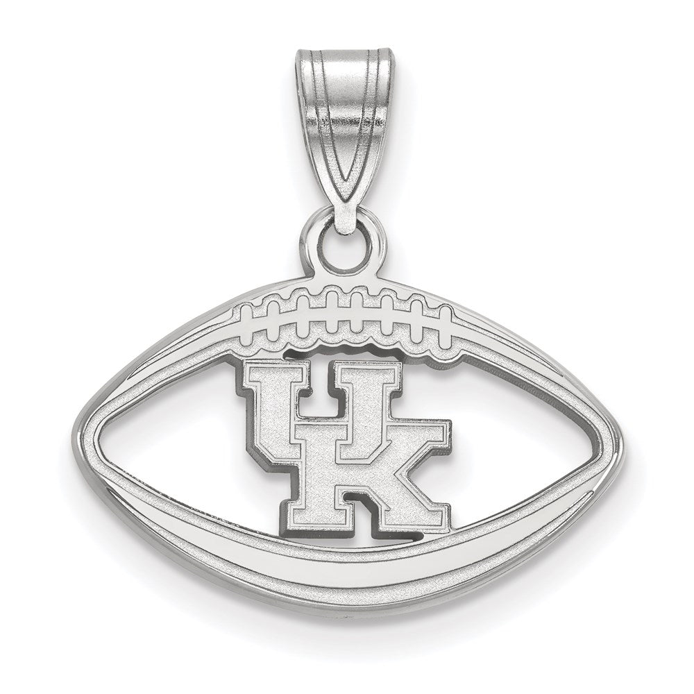 Sterling Silver Rhodium Plated Logoart University Of Kentucky U K Football Pendant