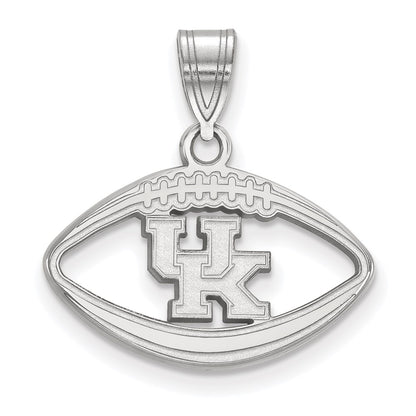 Sterling Silver Rhodium Plated Logoart University Of Kentucky U K Football Pendant