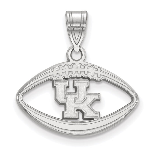 Sterling Silver Rhodium Plated Logoart University Of Kentucky U K Football Pendant
