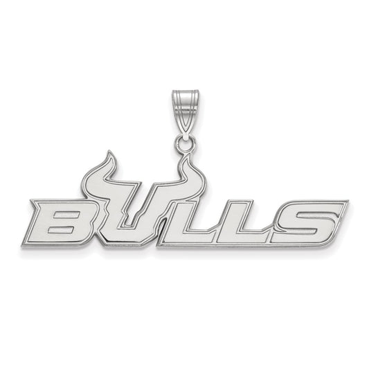 14K White Gold Logoart University Of South Florida Bulls Large Pendant