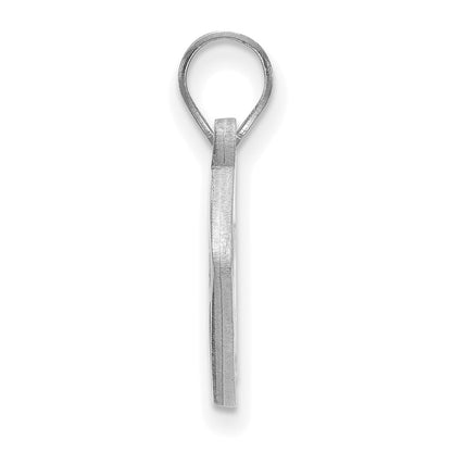 Sterling Silver Rhodium Plated Logoart West Virginia University W V Football Pendant