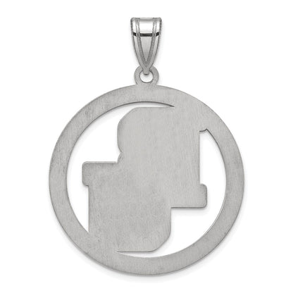 Sterling Silver Rhodium Plated Logoart Baylor University Bears Extra Large Circle Pendant