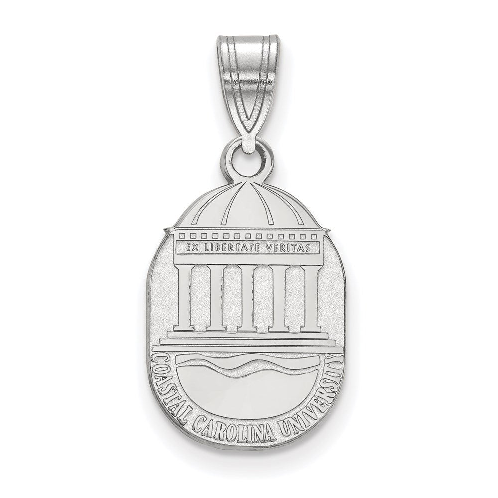 Sterling Silver Rhodium Plated Logoart Coastal Carolina University Medium Crest Pendant