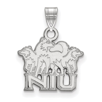 14K White Gold Logoart Northern Illinois University N I U With Huskies Small Pendant