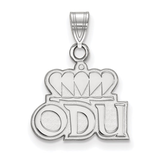 10K White Gold Logoart Old Dominion University O D U Small Pendant