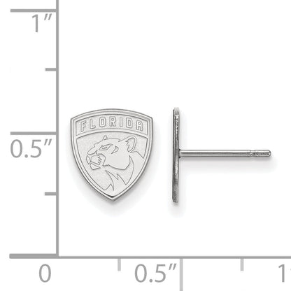 Sterling Silver Rhodium Plated Nhl Logoart Florida Panthers Extra Small Post Earrings